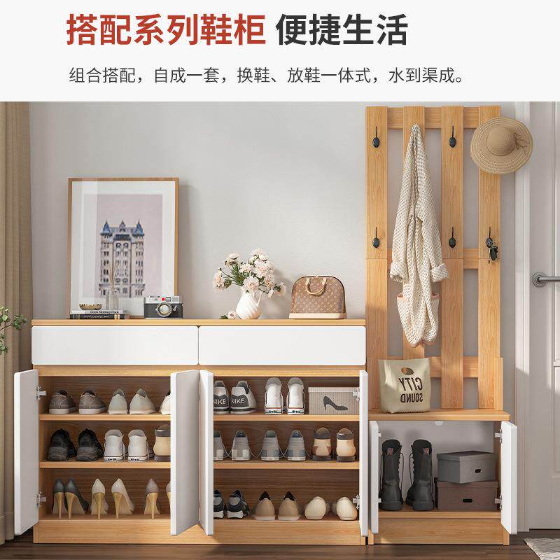 门厅柜鞋柜衣帽柜家用进门玄关一体收纳门口卧室坐凳多功能衣帽架