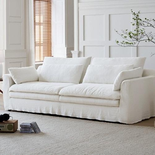 诧寂奶油风布艺棉麻沙发法式复古风小户型民宿客厅亚麻可拆洗沙发