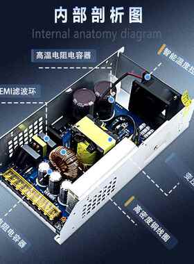 24V71500W大功率82开关6电12v3v28v30v0v80v安防监控恒压直源流电