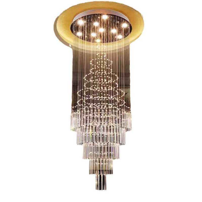 覆式楼大吊灯别墅客厅灯酒店大堂售楼部家用楼梯水晶吊灯多头吊灯