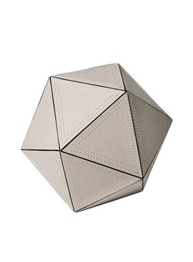 代轻风球形皮革切面树脂摆件板881346间售楼处奢客厅茶几现桌面样