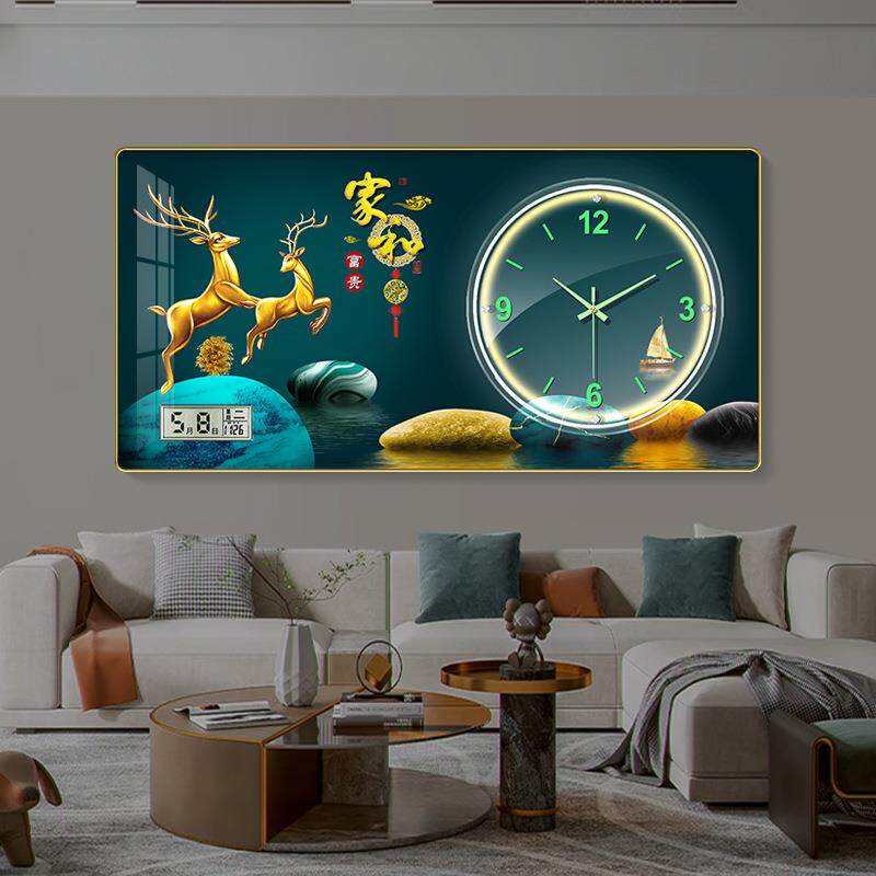 现代简约装饰画挂钟玄关装饰画钟表客厅走廊过道墙画挂钟网红钟