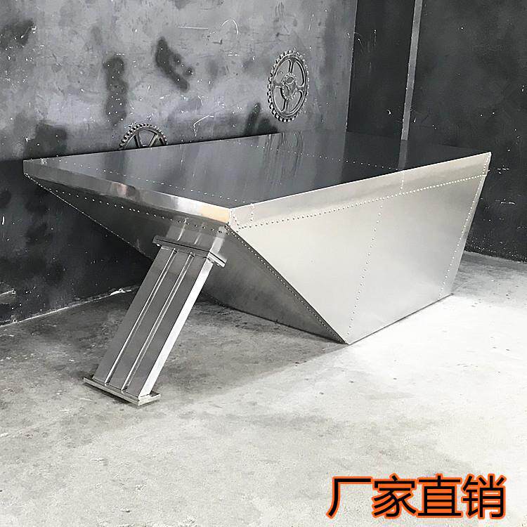 复古办公桌设计师创意桌loft工业风电脑书桌铝皮金属老板工作台
