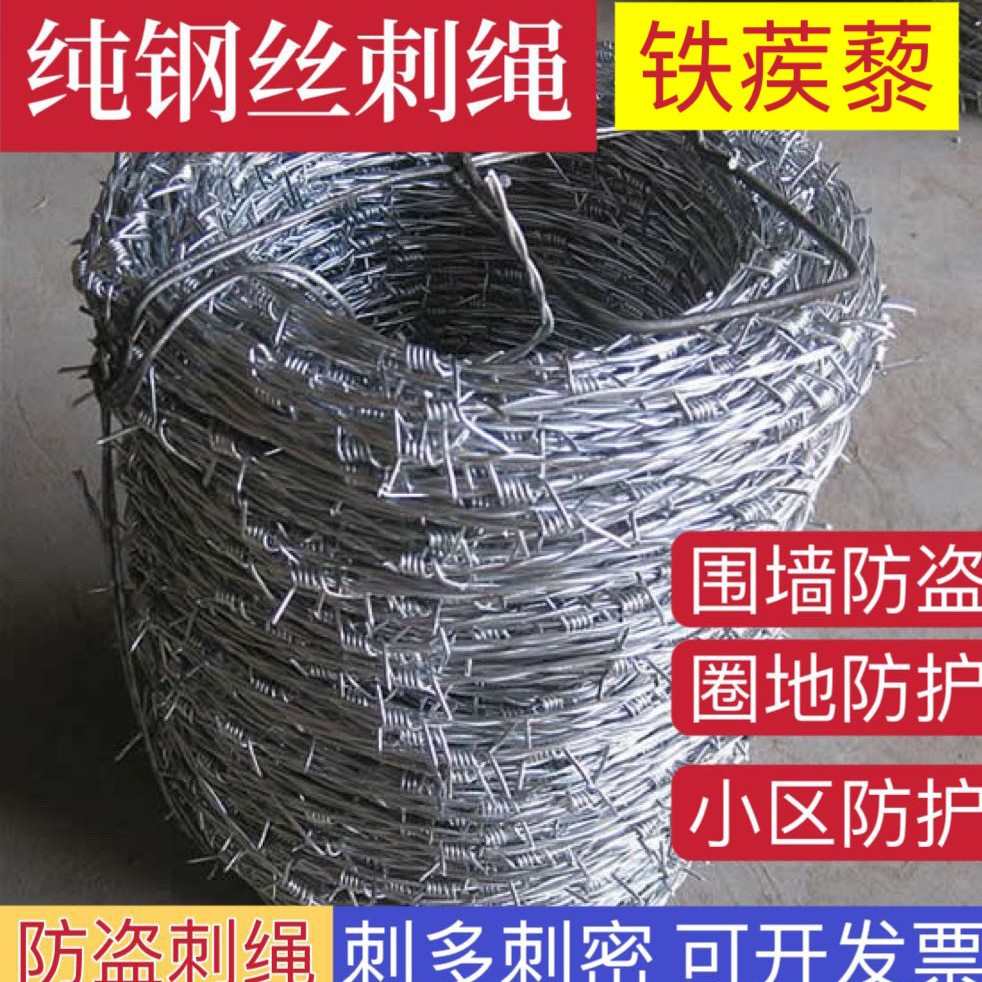 普通刺绳 铁丝刺网 刺丝 热镀锌刺绳 镀锌刺网 刺绳 铁丝刺网