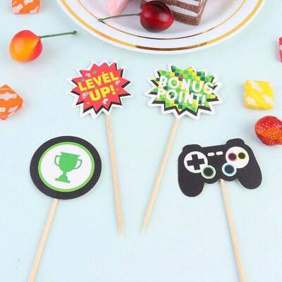 40 Pcs Decorations Child Fruit Cakes Fruitcake Bamboo Game