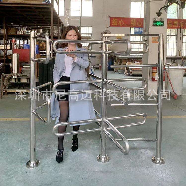 旋转杆式进出口器 超市十字旋转人行门禁 不锈钢挡闸 机械单向门