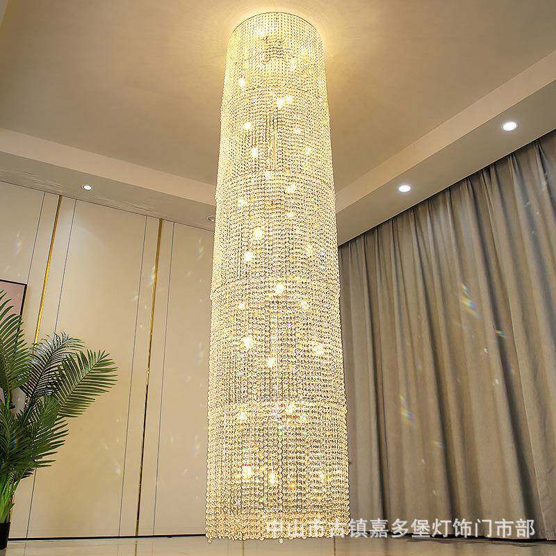 轻奢复式楼梯吊灯长吊灯水晶loft吊灯豪华大气别墅楼梯间客厅吊灯
