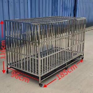 不锈钢狗笼大型犬笼室内外加厚可折叠中型金毛拉布拉多边境牧羊犬