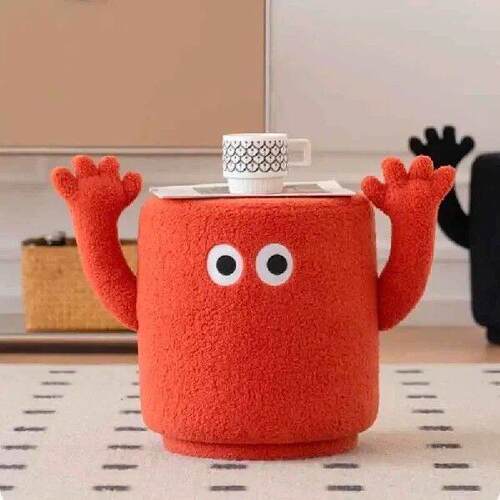 Modern Furniture Cartoon Lamb Plush Stool Soft Round Stool