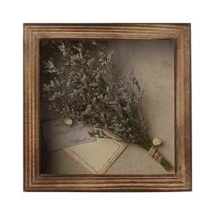 画框背面花束图片厂家复古框影盒相框奖章亚麻布展示批发定制8x8