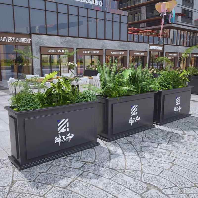 户外铁艺花箱组合花园绿植种植箱园林景观市政不锈钢花槽户外