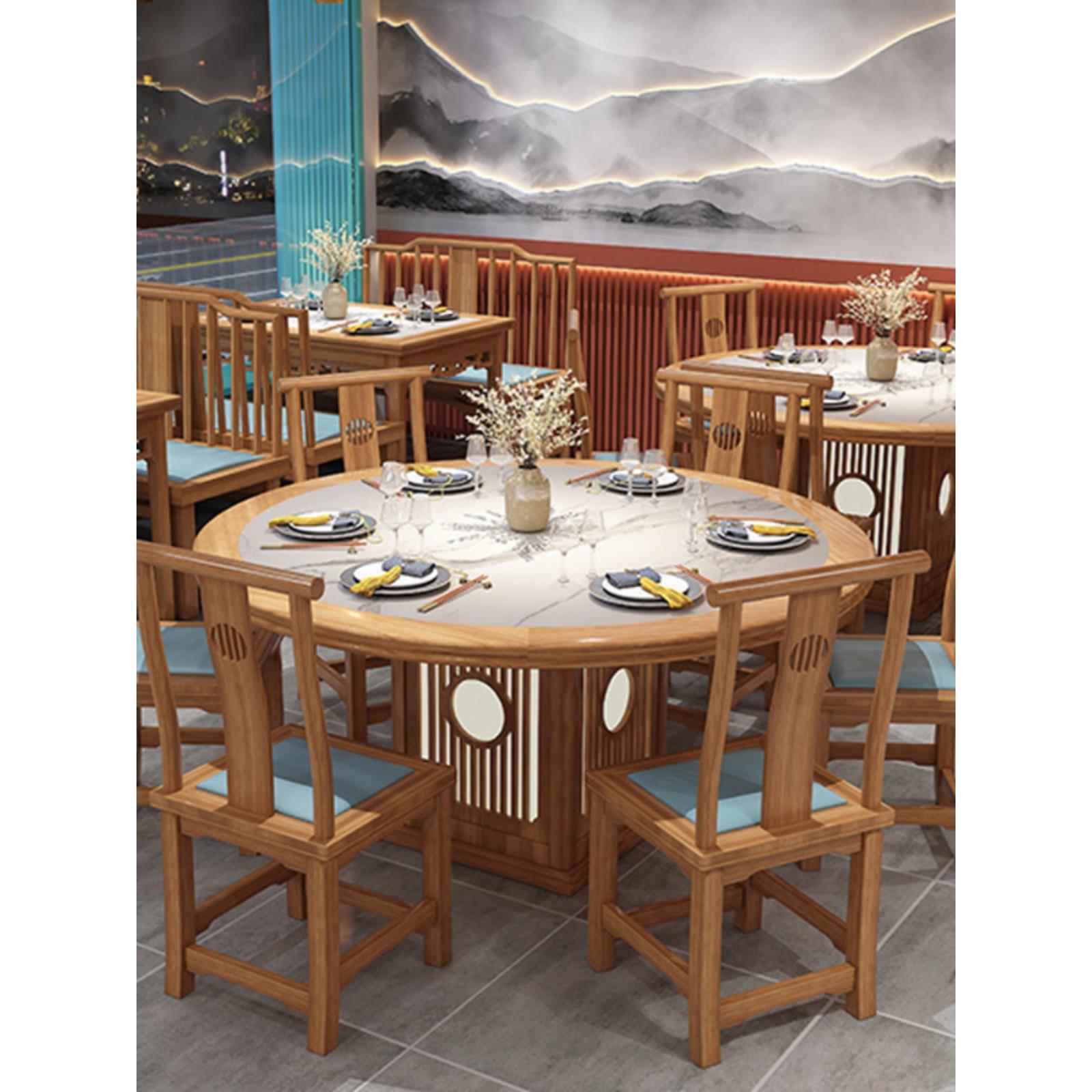A8L实木新式国潮湘风菜馆靠墙卡座PBI发餐沙饮店火锅店茶餐厅桌中
