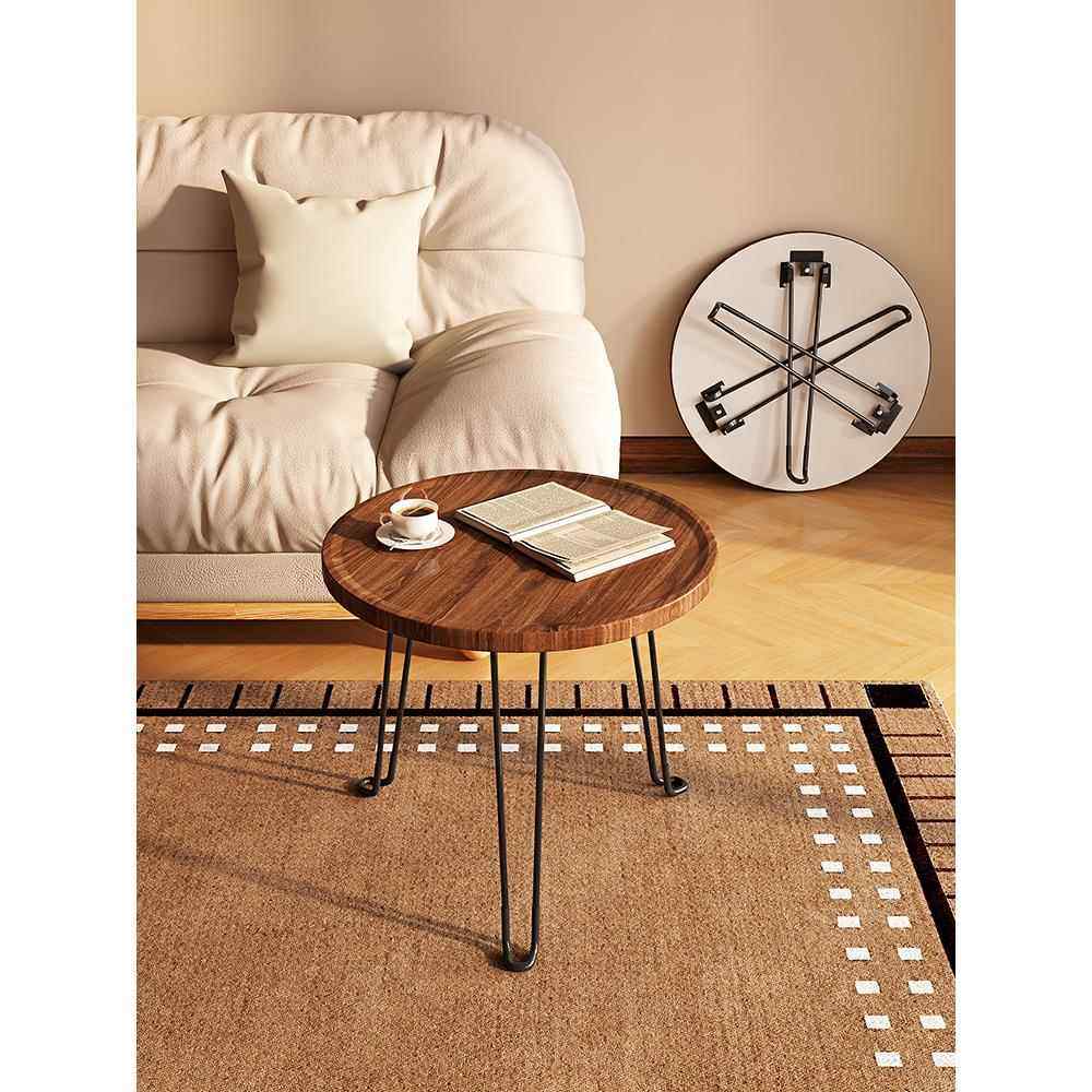 可折叠迷你小茶几沙发边几胡桃色小圆桌阳台置物架桌子覆古小矮桌,住宅家具,角几/边几,淘宝优惠券,粉丝福利购,淘宝优惠卷