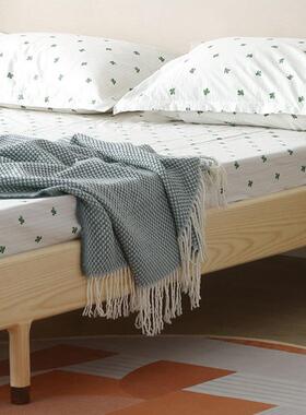 木云朵实白蜡木原木女孩公童主床1.2米1.5米软包VMK靠背儿单人床