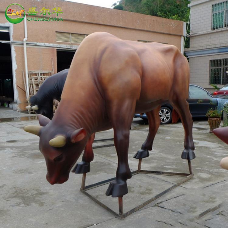 玻璃钢动物雕塑仿真牛户外广场公园景观街头商场大厅创意装饰摆件