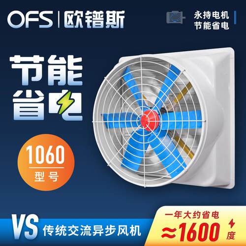 永持电机玻璃钢负压风机工业厂房管道通风降温设备1060型