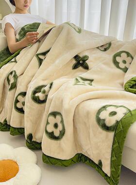 超厚保拉舍舍尔毛毯被冬LVK季加厚床用盖毯上学生宿床单暖人午睡