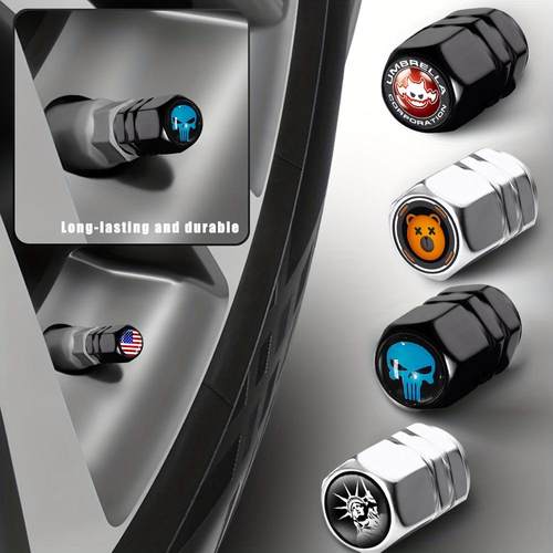 铝合金气门嘴帽汽车气门帽铝制自行车气门芯轮胎气门嘴套装亚马逊