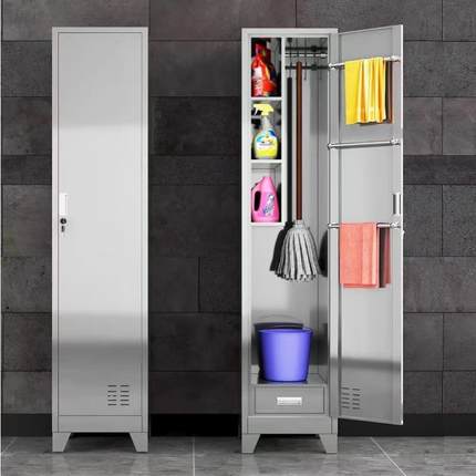 柜锈钢清不洁卫杂生柜阳台物储物柜户外学校拖把收A09纳柜保洁工