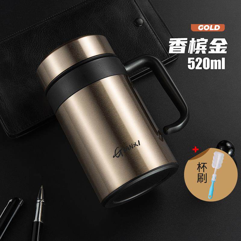 正品保杯男士茶分离泡温茶杯男款锈304不钢杯子男生带水手柄保温