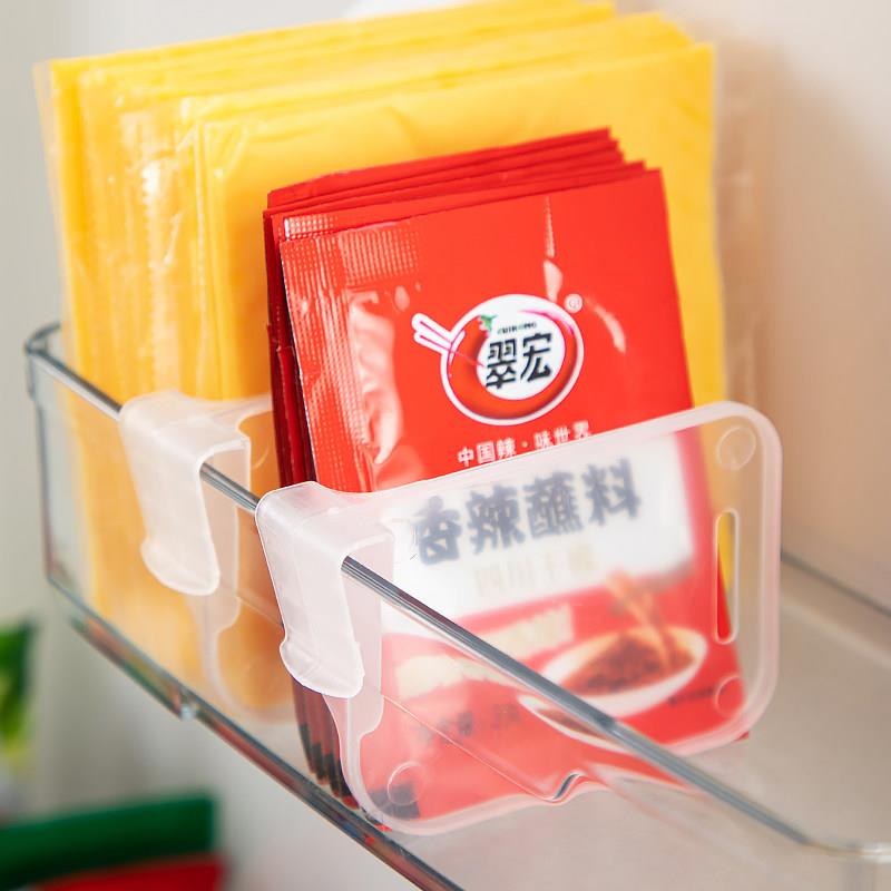 冰箱侧门分隔板可调节隔断分格收纳夹自由组合多功能冰箱门分隔夹图片