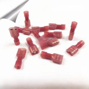 6.3插簧端子 冷压尼龙母绝缘接线端子阻燃耐高温 FDFN1.25 250