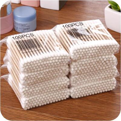 Dual-ended disposable wooden cotton swabs for home use, suit