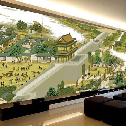 城楼版清明上河图十字绣全景满绣全绣2024新款线绣古绢布客厅高端