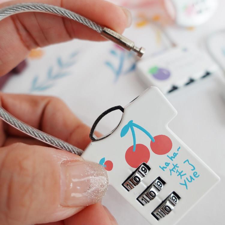 可爱卡通行李箱包可调密码锁学生女生寝室抽屉锁头健身房柜子小型