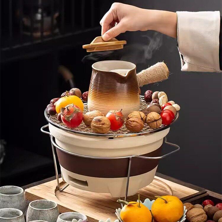 明火烤奶茶围炉煮茶烤火炉套装家用茶煮茶器户外烧烤碳火炉