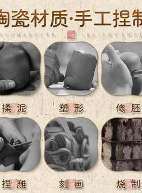景德镇陶瓷小龙生九子香炉线香香插倒流炉创香意龙生九子宠摆件鬼