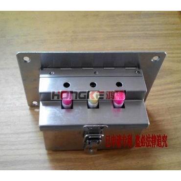 高档手工不锈钢点烟办火机盒固孔定盒宾馆公大厦三挂锁耐用掌打柜