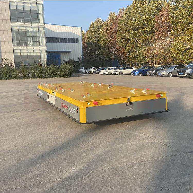 无轨电动搬运平板车遥控转弯车间物料转运平车厂区过跨平台车