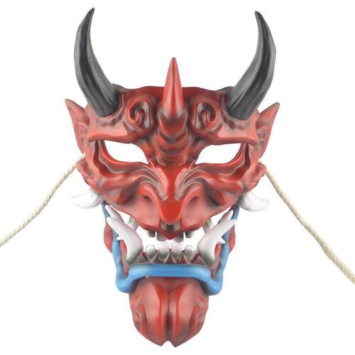 万圣节赤般若面具cosplay日系树脂红面鬼脸獠牙面具般若