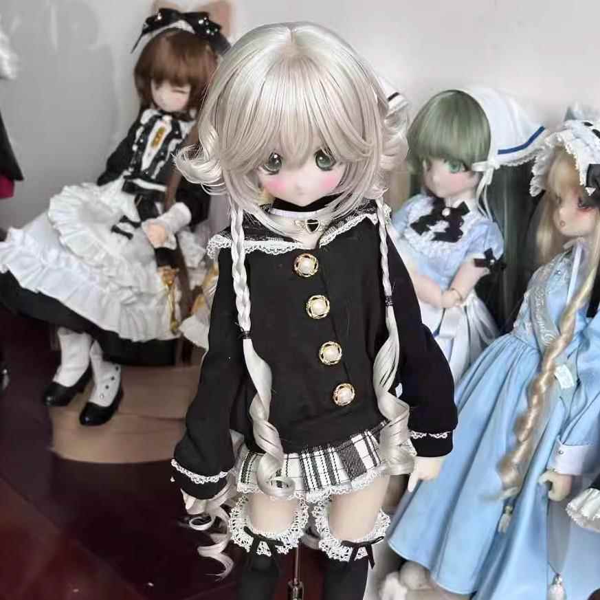 【毛坯】Russ BJD 低马尾基础款长鬓角梨花头 1/3 头围 22cm现货