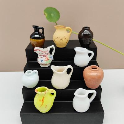 迷你陶瓷娃屋装饰花盆花瓶花插微景观小摆件微缩场景配件冰箱贴