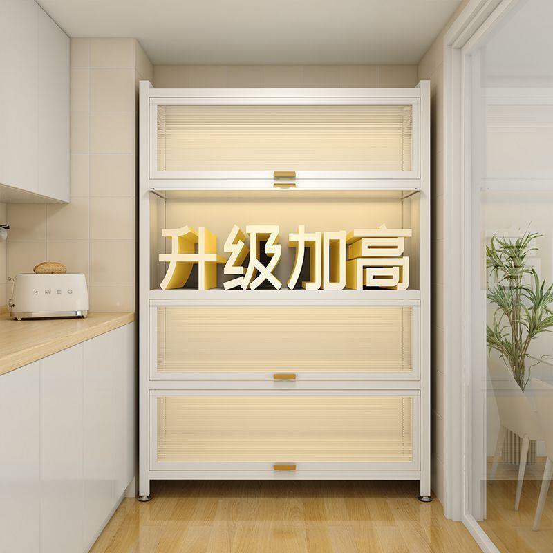 新款家用厨房厨柜储物柜落地多层可移动碗柜带轮厨房橱柜置物架