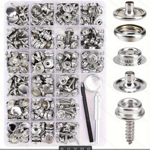 供90螺丝大白扣含工具 不锈钢201四合扣套装篷布扣 船舶按扣