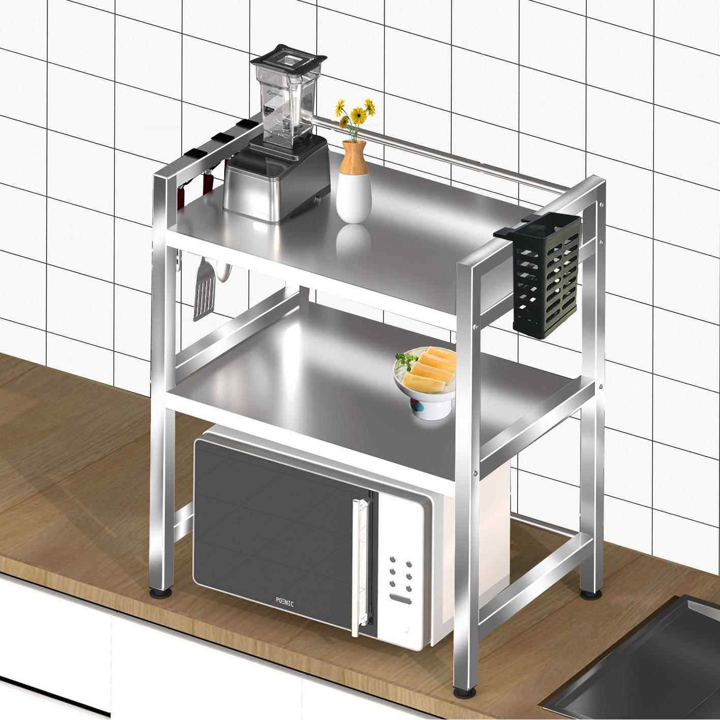 加厚不锈钢厨房置物架多层桌面隔板架收纳烤箱微波炉多功能储物架,厨房/烹饪用具,微波炉置物架,淘宝优惠券,粉丝福利购,淘宝优惠卷