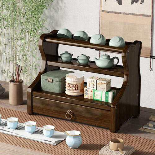 家用实木中式简约紫砂壶摆放架收纳架桌面茶具茶宠摆件架置物架
