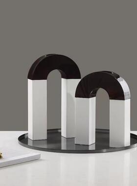 欧式轻奢亚克力金属艺术摆设创意家居桌面客厅电视柜软装饰品摆件