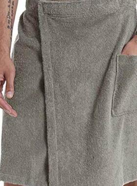Mens soft towel comfortable bath wearable bathrobe男士浴巾