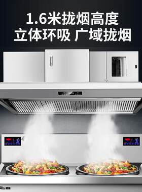 驰低能商用抽化油烟净化一体免管道空排放无KZN烟机管油烟净器一