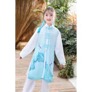 高档服儿童太极拳男女学生功夫扇少年说演出服八段团锦体武术表操