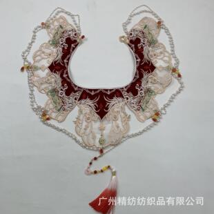 回门肩汉服红色云云敬酒国风刺绣加服假领子配饰绣花披肩新娘流苏
