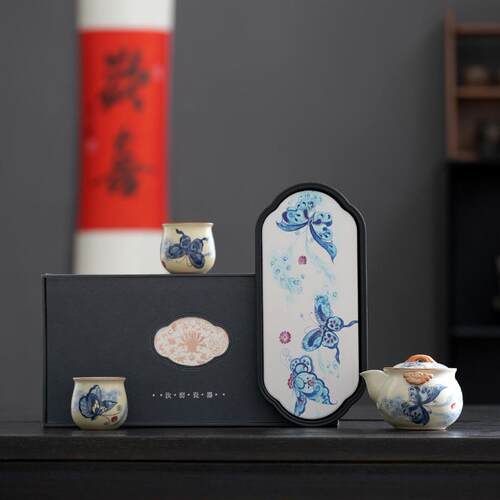 汝窑功夫茶具套装一人茶壶茶杯一壶二杯送长辈父亲老师节日礼品