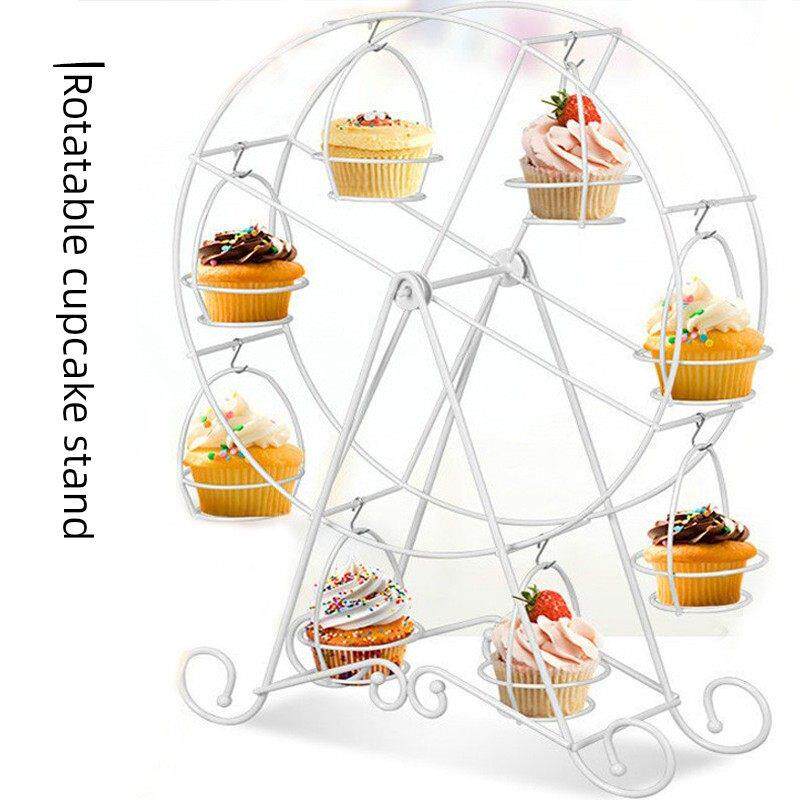 可旋转纸杯蛋糕架摩天轮甜品展示台摆台创意点心放置架摆放架子