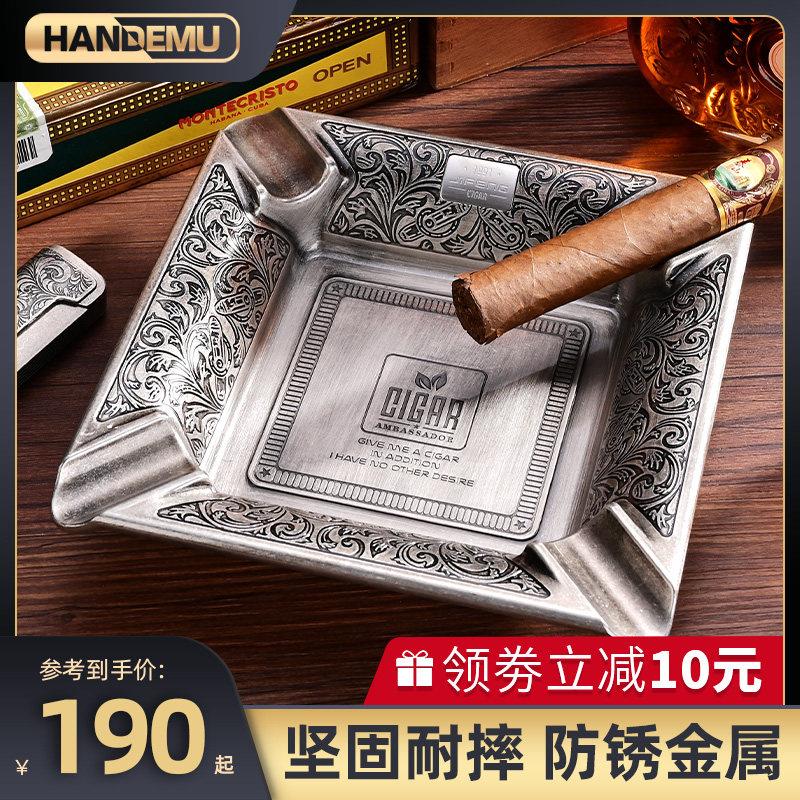 茄龙雪茄烟灰缸家用客厅欧式金属大号不锈钢烟灰缸时尚雪茄烟缸