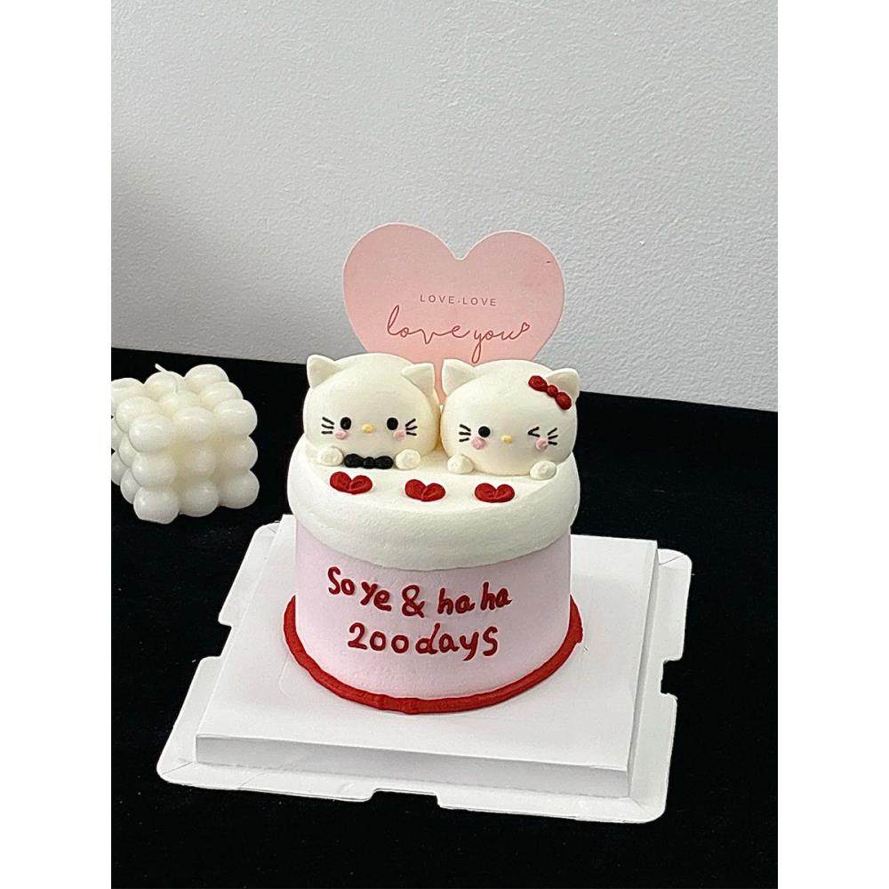 新的520蛋糕装饰情人节中国情人节表白心卡Kt猫Hello Kitty卡通装,节庆用品/礼品,节日装扮用品,淘宝优惠券,粉丝福利购,淘宝优惠卷