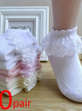 10 Pairs/lot Baby Girls Kids Socks Lace Ruffle Princess